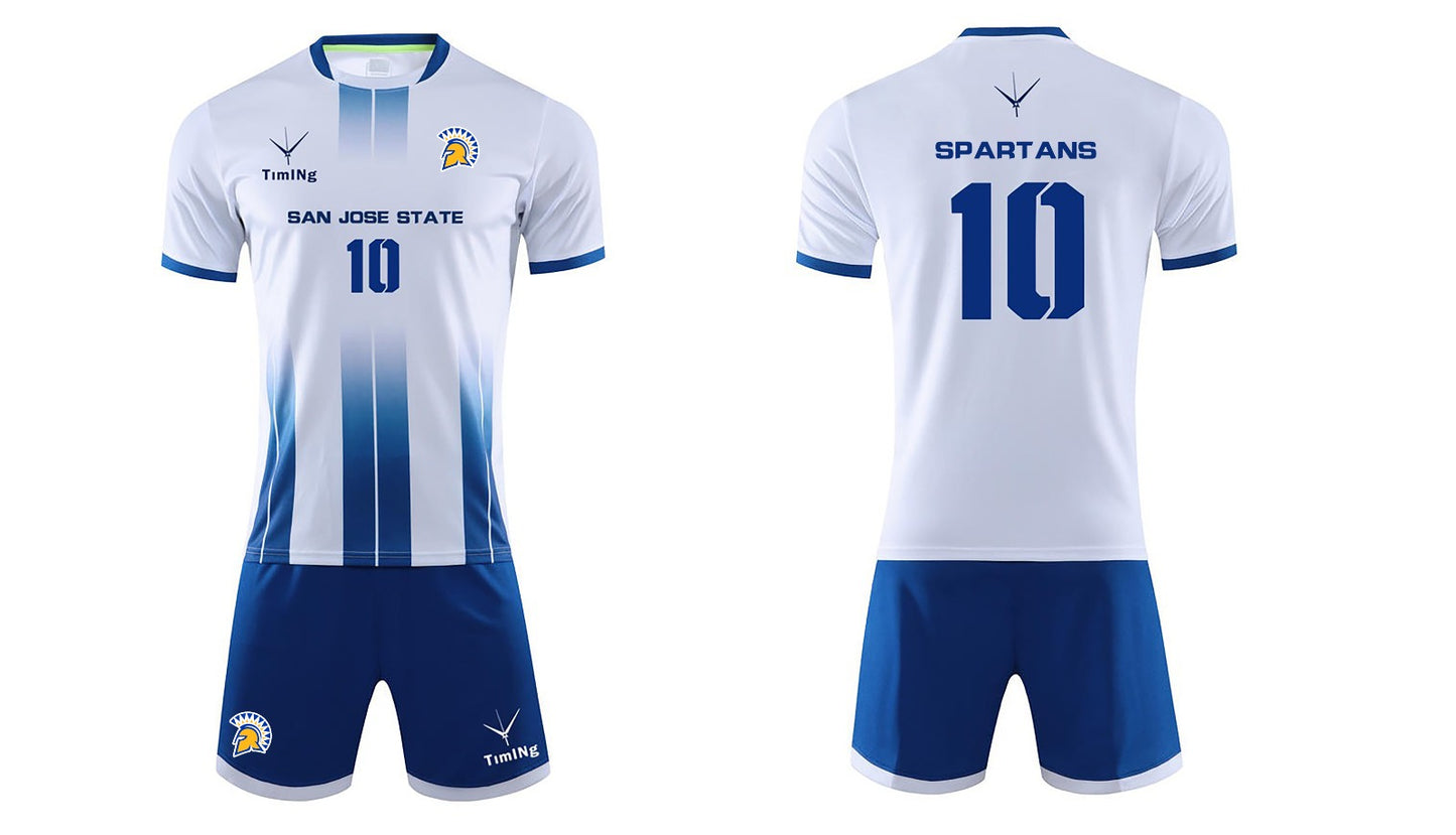 TimINg SJSU Men soccer custom Uniform